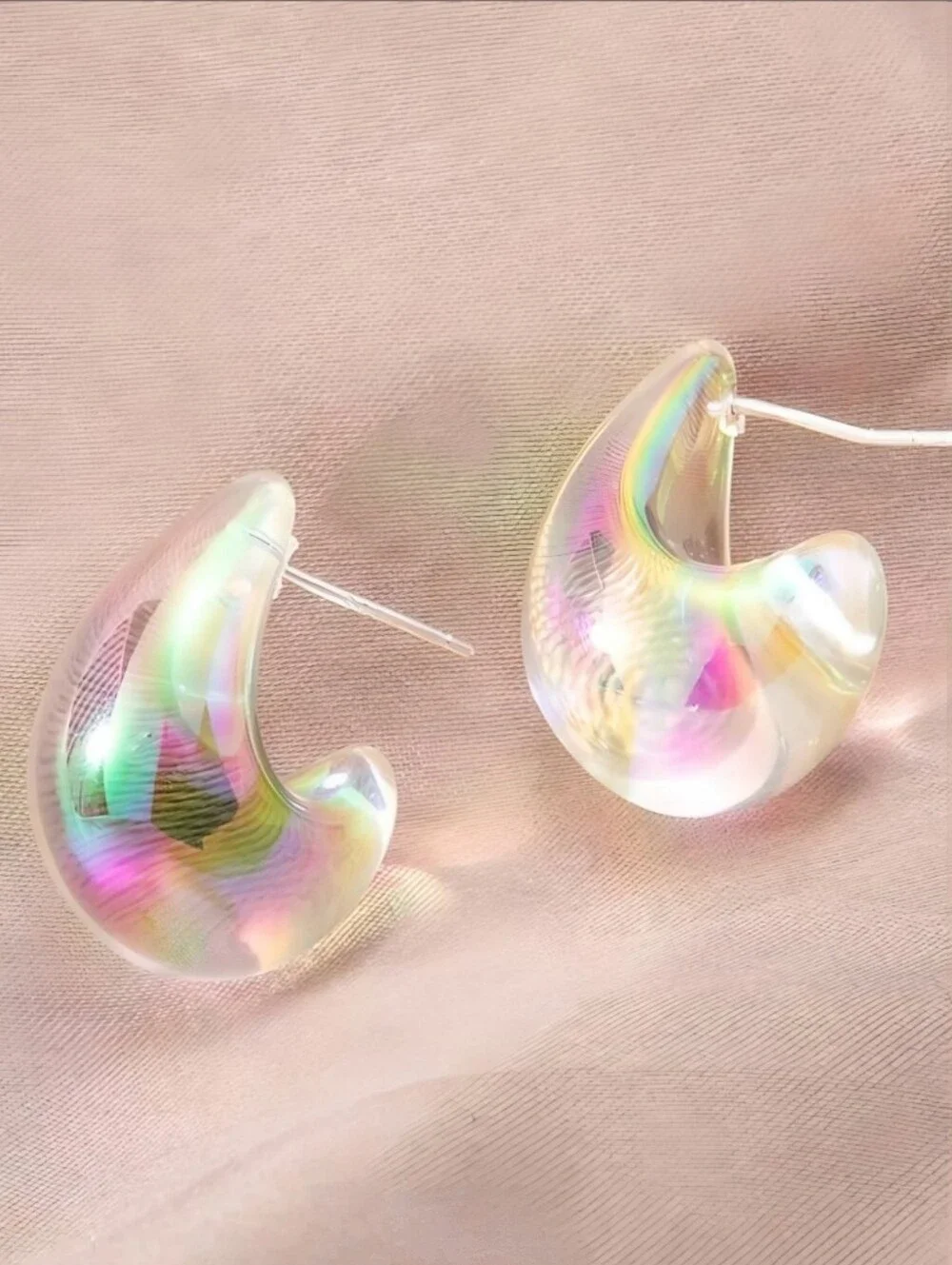 Petite petra earrings; aurora borealis; nwot